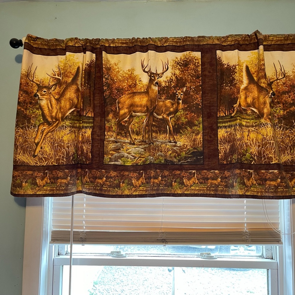 Deer Print Valance Curtain